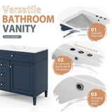 36'' Bathroom Vanity with Medicine Cabinet,Mirror Cabinet,3 PCS