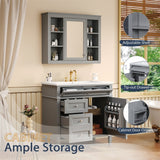 36'' Bathroom Vanity with Medicine Cabinet,Mirror Cabinet,3 PCS