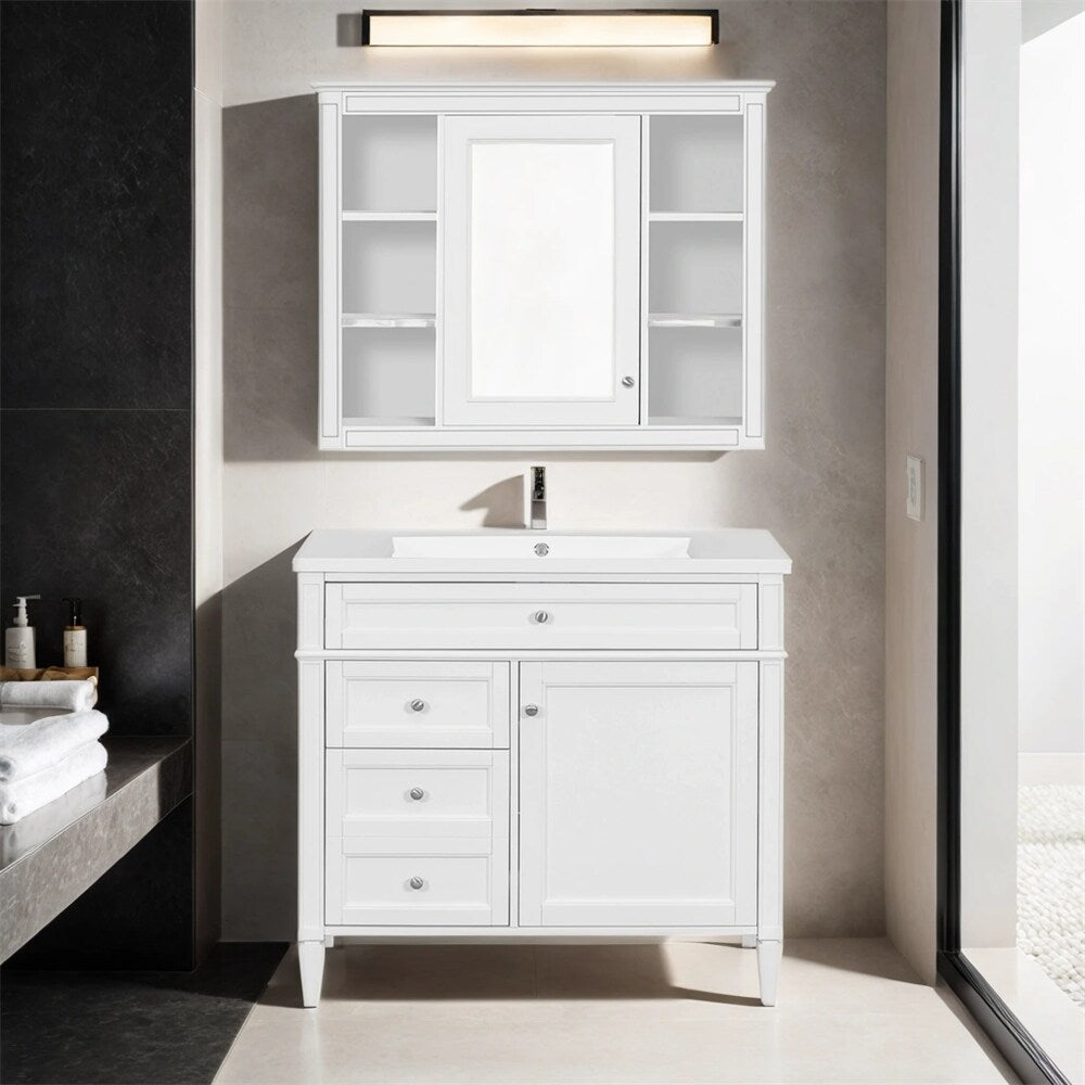 36'' Bathroom Vanity with Medicine Cabinet,Mirror Cabinet,3 PCS