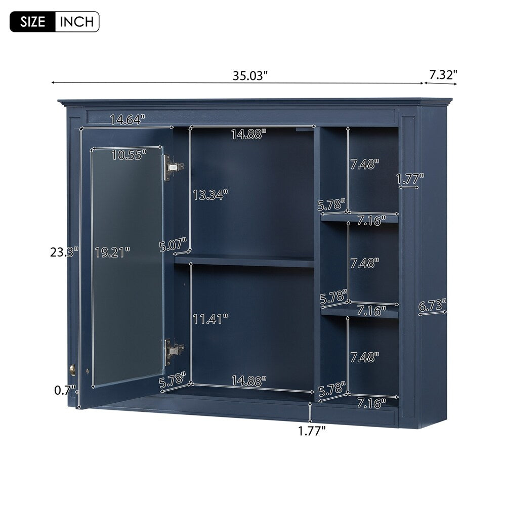 36'' Bathroom Vanity with Medicine Cabinet,Mirror Cabinet,3 PCS