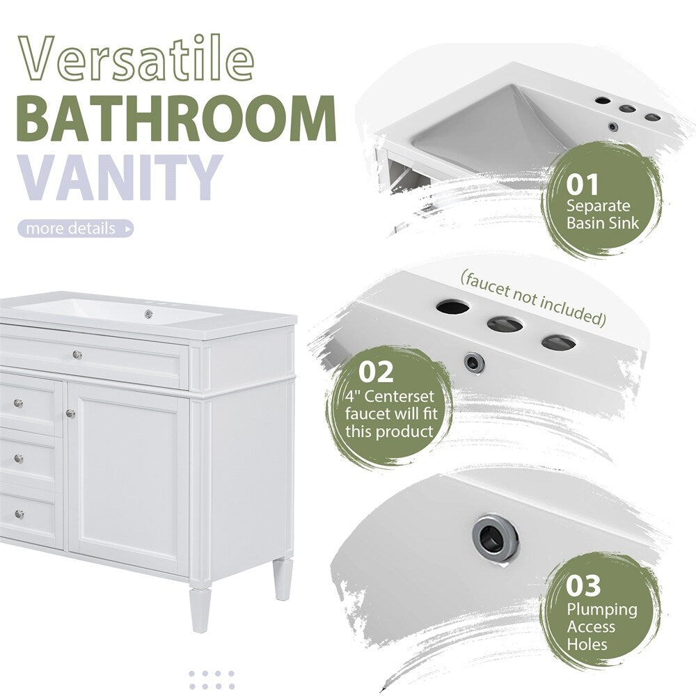36'' Bathroom Vanity with Medicine Cabinet,Mirror Cabinet,3 PCS
