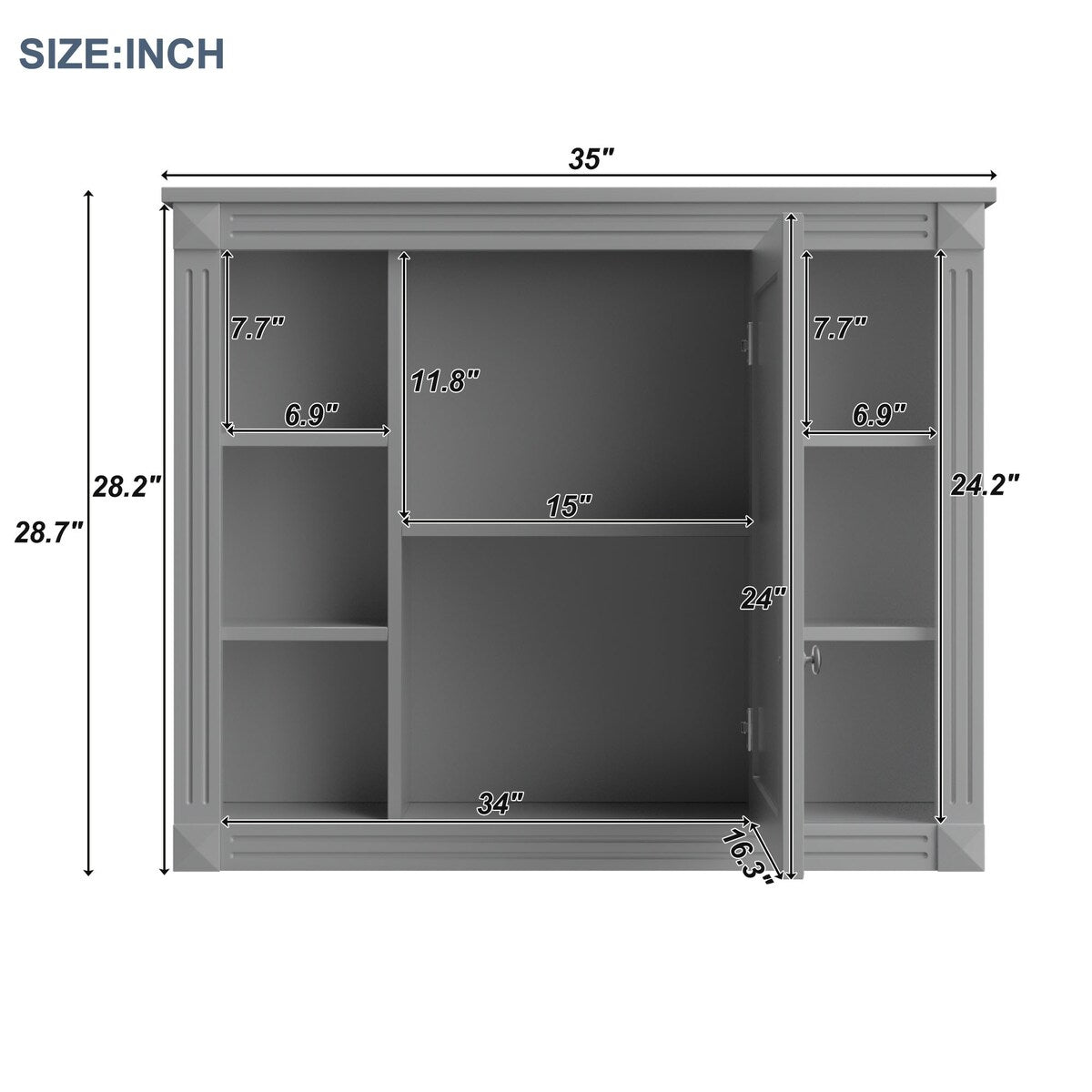 36'' Bathroom Vanity with Top Sink and Mirror Cabinet & 2 Drawers