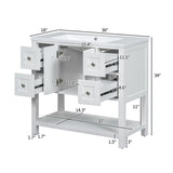 36'' Bathroom Vanity with Undermount Sink,Free Standing Vanity Set with 4 Drawers& Soft Closing Doors,Bathroom Storage Cabinet