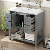 36'' Bathroom Vanity with Undermount Sink,Free Standing Vanity Set with 4 Drawers& Soft Closing Doors,Bathroom Storage Cabinet