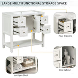36'' Bathroom Vanity with Undermount Sink,Free Standing Vanity Set with 4 Drawers& Soft Closing Doors,Bathroom Storage Cabinet
