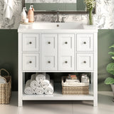36'' Bathroom Vanity with Undermount Sink,Free Standing Vanity Set with 4 Drawers& Soft Closing Doors,Bathroom Storage Cabinet