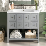 36'' Bathroom Vanity with Undermount Sink,Free Standing Vanity Set with 4 Drawers& Soft Closing Doors,Bathroom Storage Cabinet