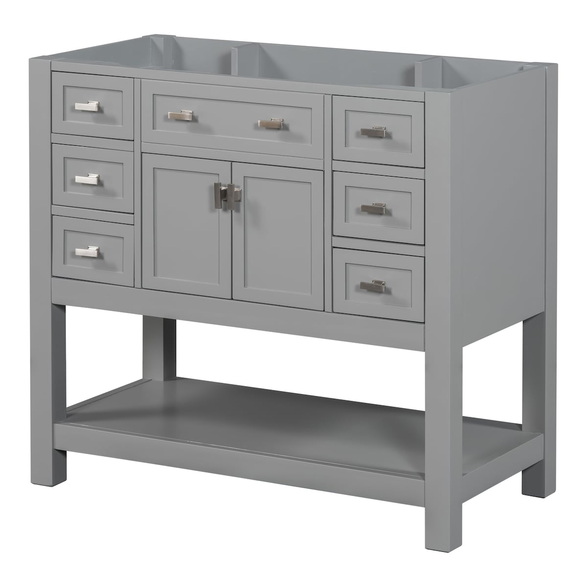 36'' Bathroom Vanity without Sink,with 2 Soft Closing Doors and 6 Drawers