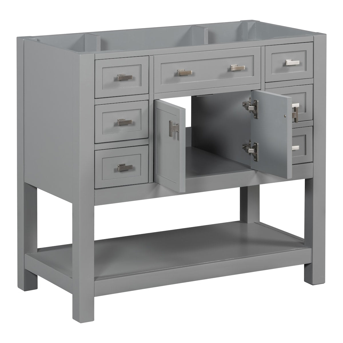 36'' Bathroom Vanity without Sink,with 2 Soft Closing Doors and 6 Drawers