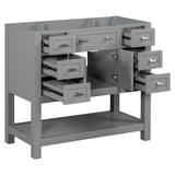 36'' Bathroom Vanity without Sink,with 2 Soft Closing Doors and 6 Drawers