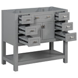 36'' Bathroom Vanity without Sink,with 2 Soft Closing Doors and 6 Drawers