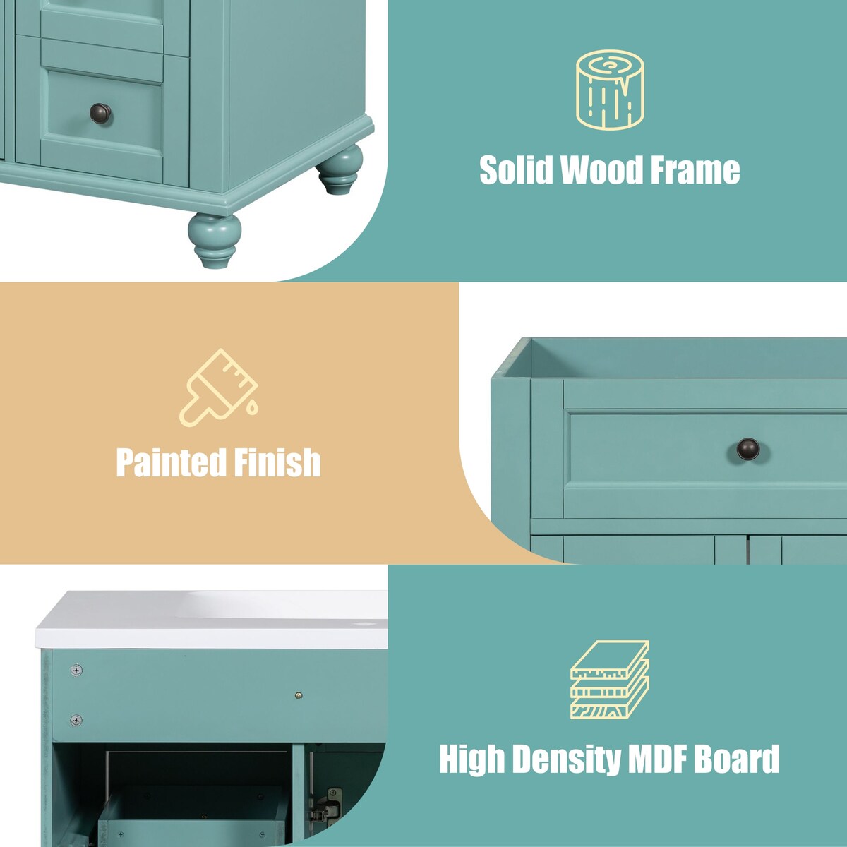 36'' Free Standing Bathroom Vanity with Undermount Sink