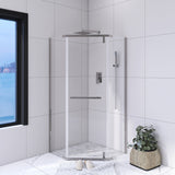 36'' x 72'' Neo-angle Pivot Semi-Frameless Corner Shower Enclosure