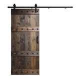 Coast Sequoia 24in./30in./36in. x 84in. Castle Series Pine Wood Sliding Barn Door With Hardware Kit