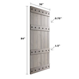Coast Sequoia 24in./30in./36in. x 84in. Castle Series Pine Wood Sliding Barn Door With Hardware Kit