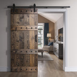 Coast Sequoia 24in./30in./36in. x 84in. Castle Series Pine Wood Sliding Barn Door With Hardware Kit