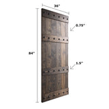 Coast Sequoia 24in./30in./36in. x 84in. Castle Series Pine Wood Sliding Barn Door With Hardware Kit
