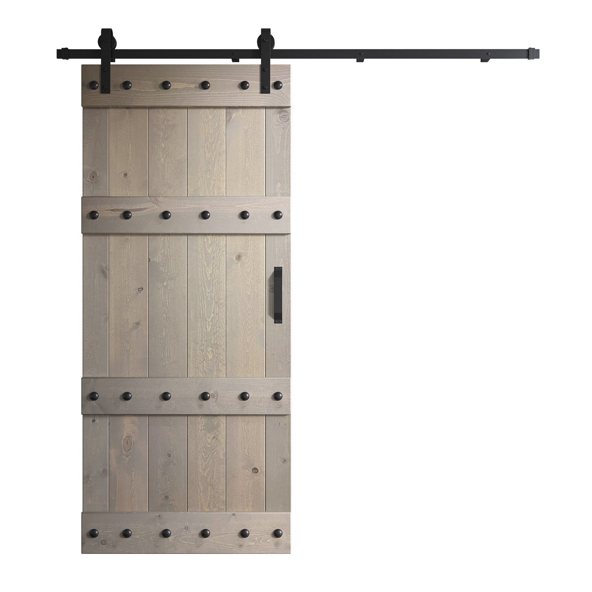 Coast Sequoia 24in./30in./36in. x 84in. Castle Series Pine Wood Sliding Barn Door With Hardware Kit