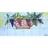36x18 Grapes Basket Kitchen Backsplash Ceramic Tiles Wall Mural