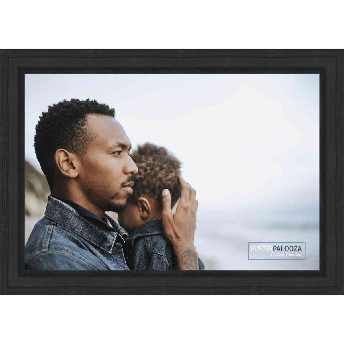 36x24 Traditional Black Complete Wood Picture Frame with UV Acrylic, Foam Board Backing, & Hardware