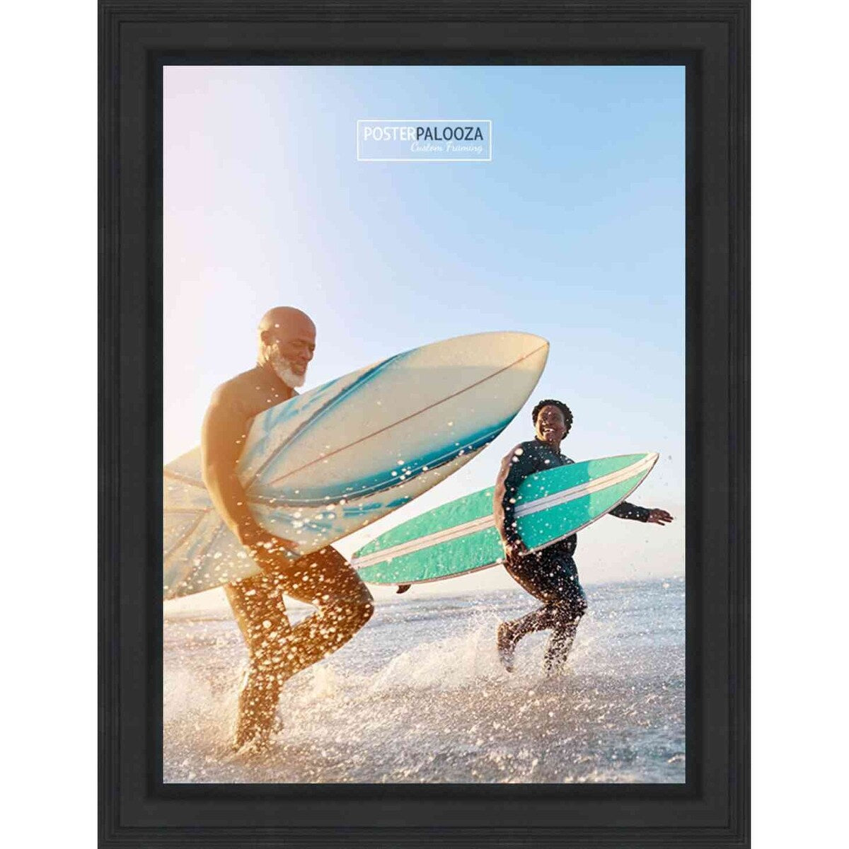 36x24 Traditional Black Complete Wood Picture Frame with UV Acrylic, Foam Board Backing, & Hardware