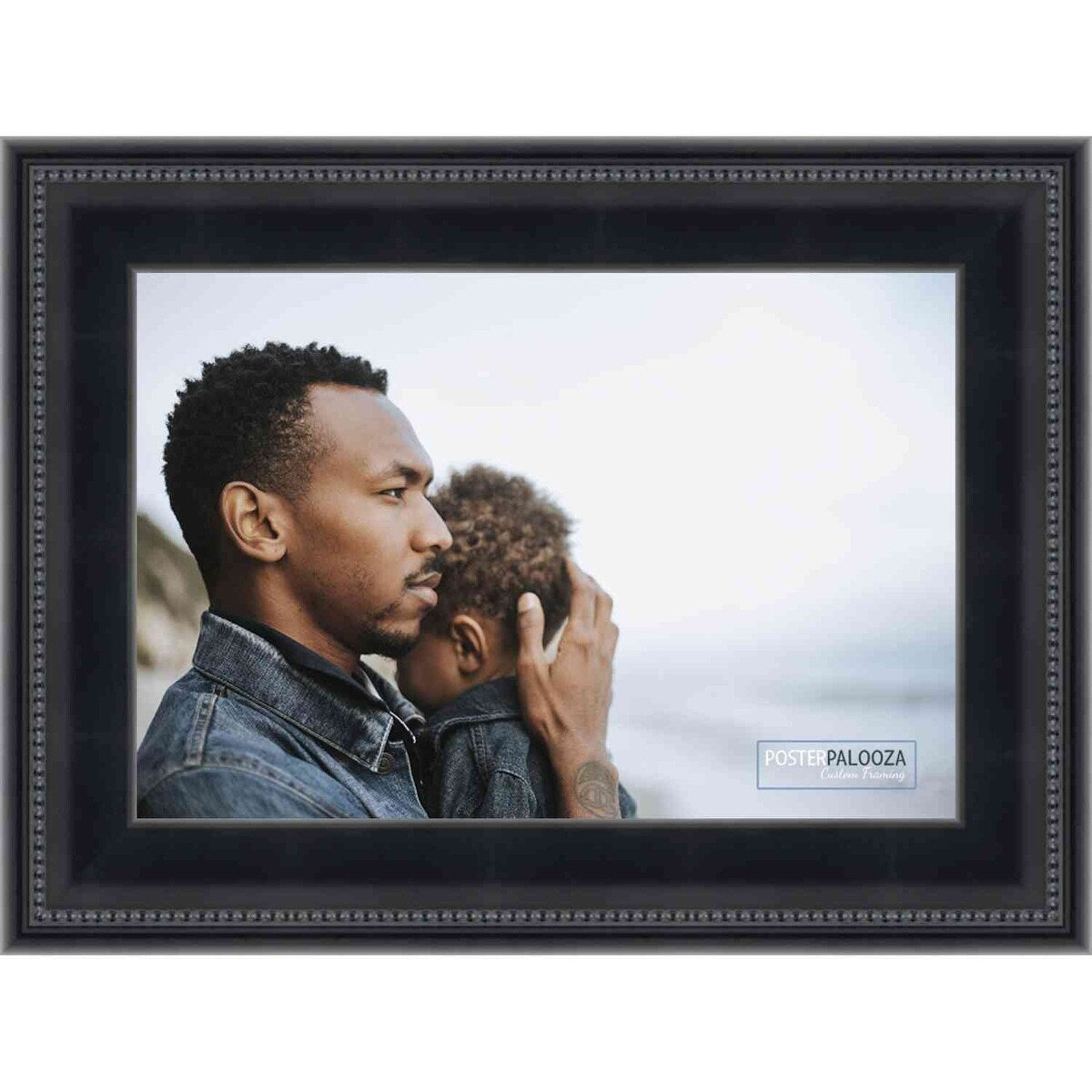 36x25 Traditional Black Complete Wood Picture Frame with UV Acrylic, Foam Board Backing, & Hardware