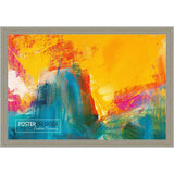 36x25 Traditional Silver Complete Wood Picture Frame with UV Acrylic, Foam Board Backing, & Hardware