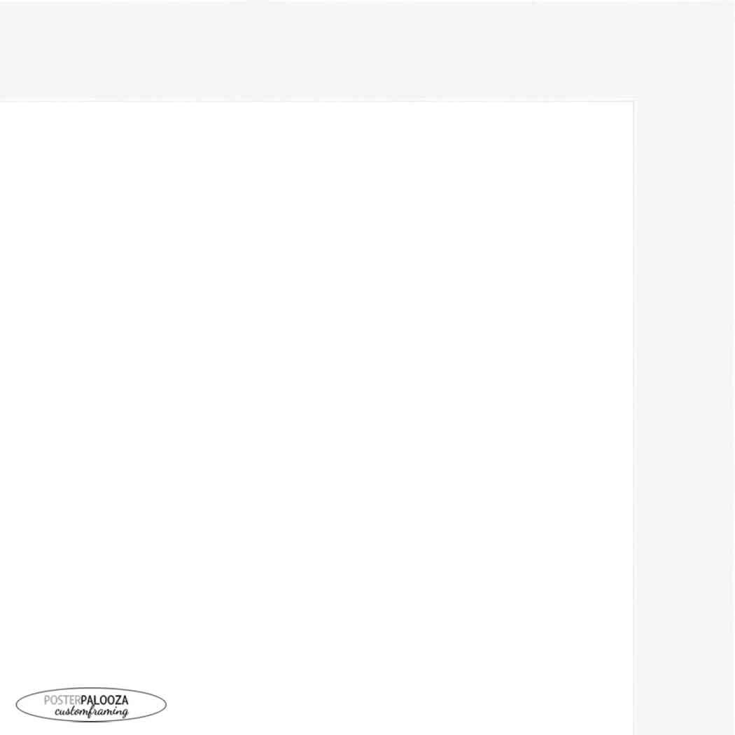 36x28 Contemporary White Complete Wood Picture Frame with UV Acrylic, Foam Board Backing, & Hardware