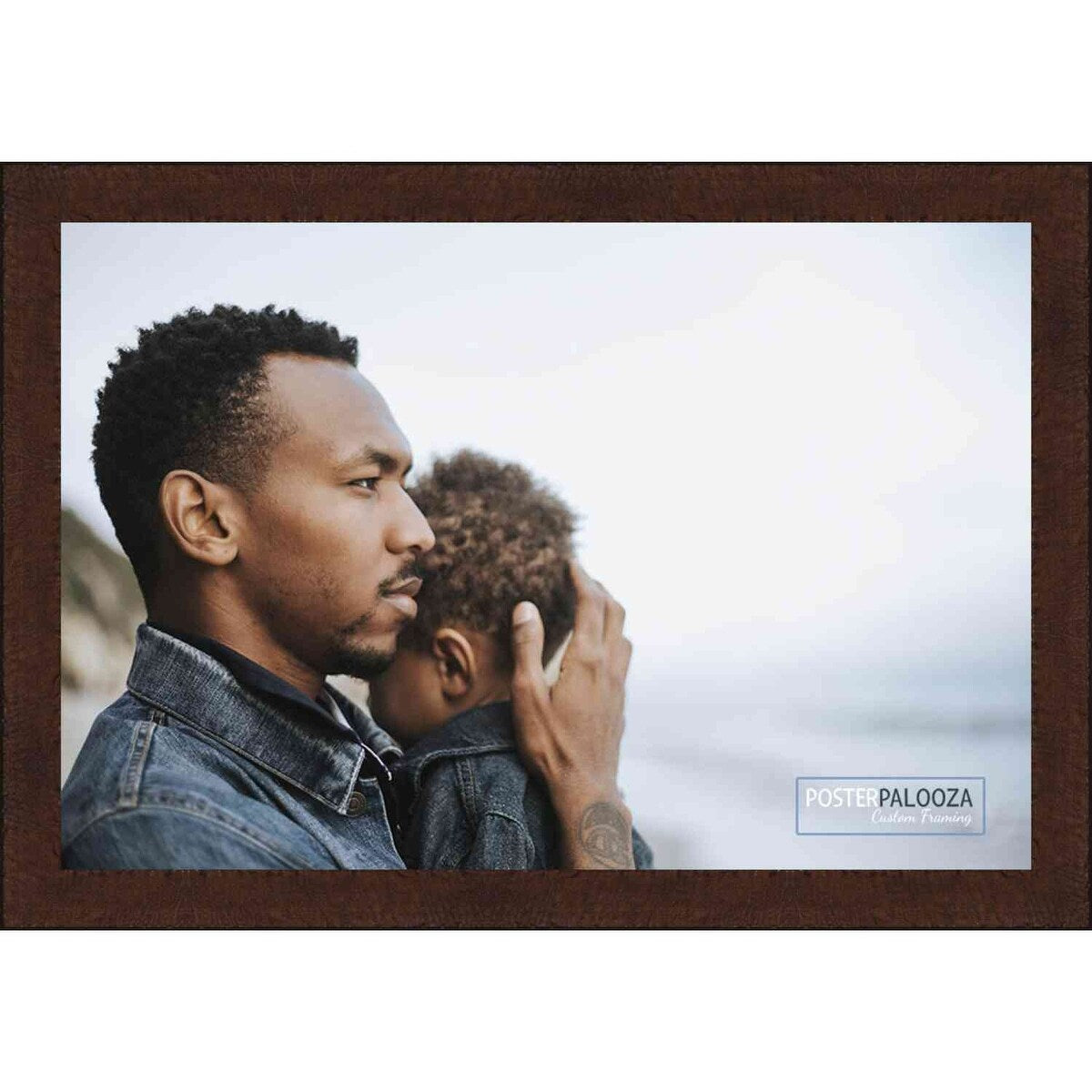 36x28 Traditional Mahogany Complete Wood Picture Frame with UV Acrylic, Foam Board Backing, & Hardware