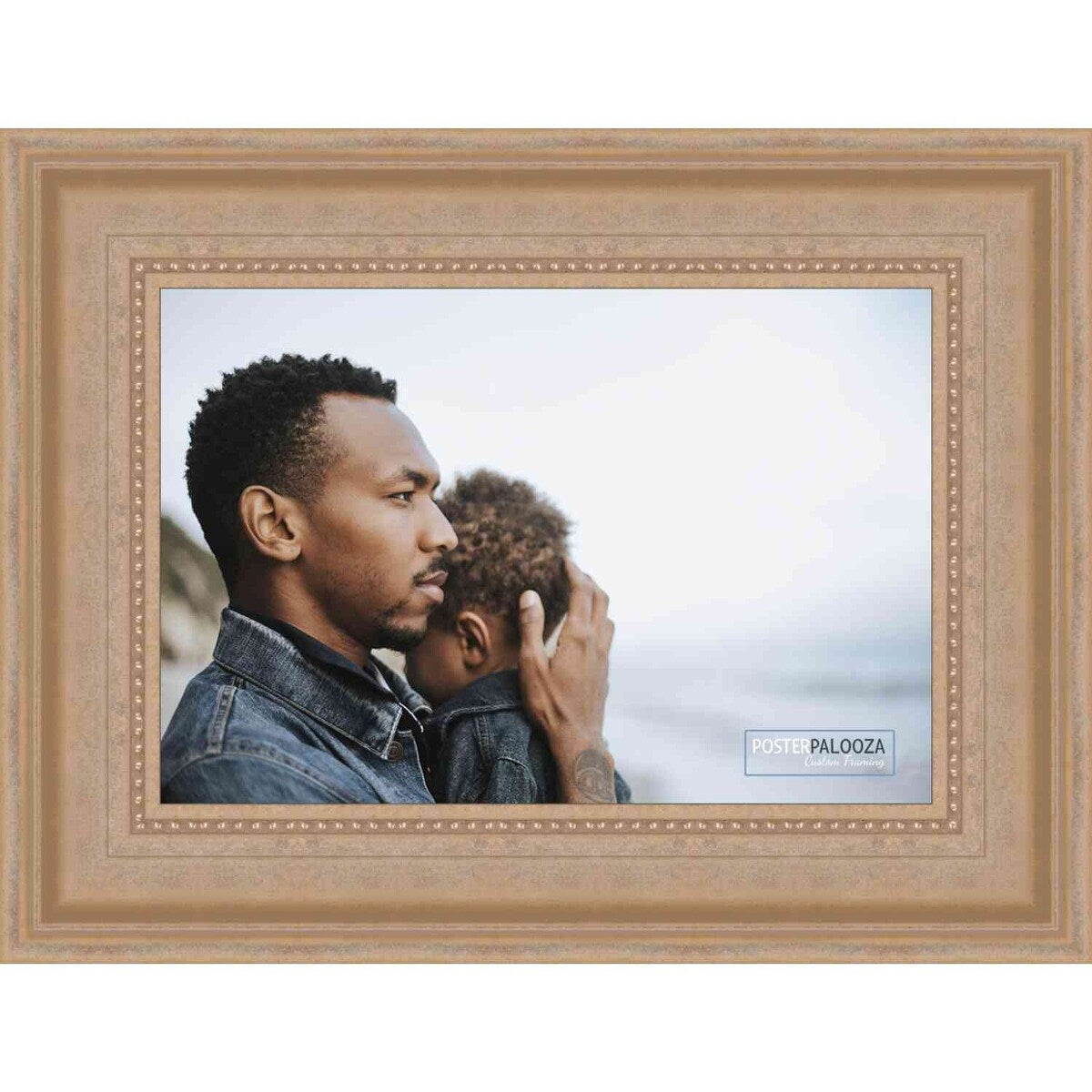 36x28 Traditional Silver Complete Wood Picture Frame with UV Acrylic, Foam Board Backing, & Hardware