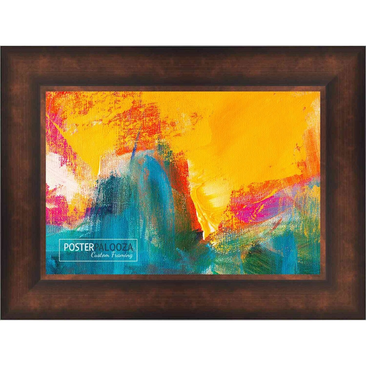 36x30 Traditional Bronze Complete Wood Picture Frame with UV Acrylic, Foam Board Backing, & Hardware