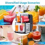 370W Commercial Slushy Machine Frozen Drink Maker 4Lx2-Bowl - 8L/2 Gal