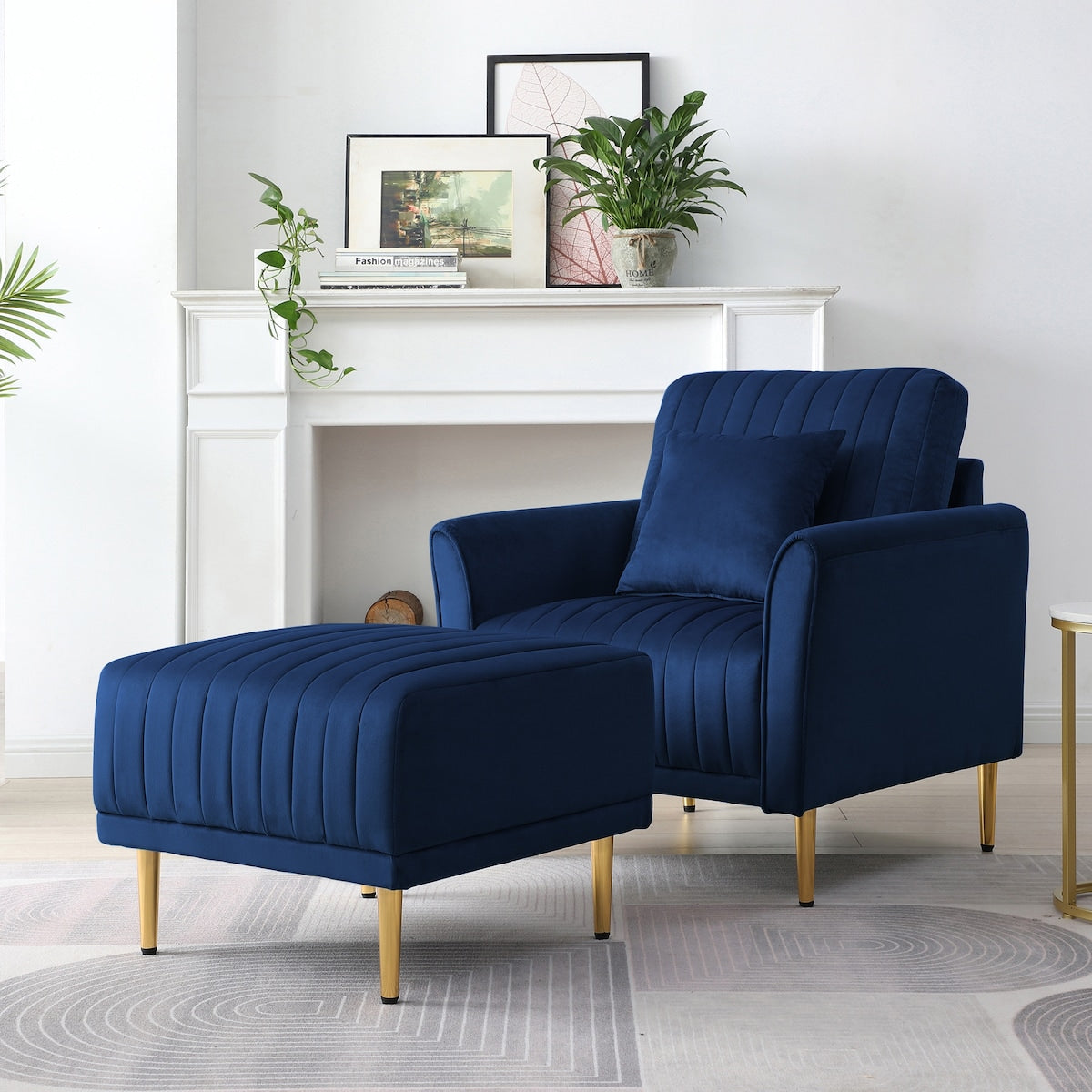 37" Single Sofa with Ottoman Set for Living Room Bedroom