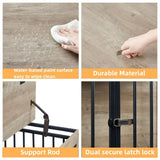 38.58"W Furniture Style Dog Crate Side Table With Rotatable Feeding Bowl, Wheels, Three Doors