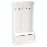 38" 3-in-1 Entryway Hall Tree with Storage Bench, Coat Rack with 4 Hooks, and Shoe Storage