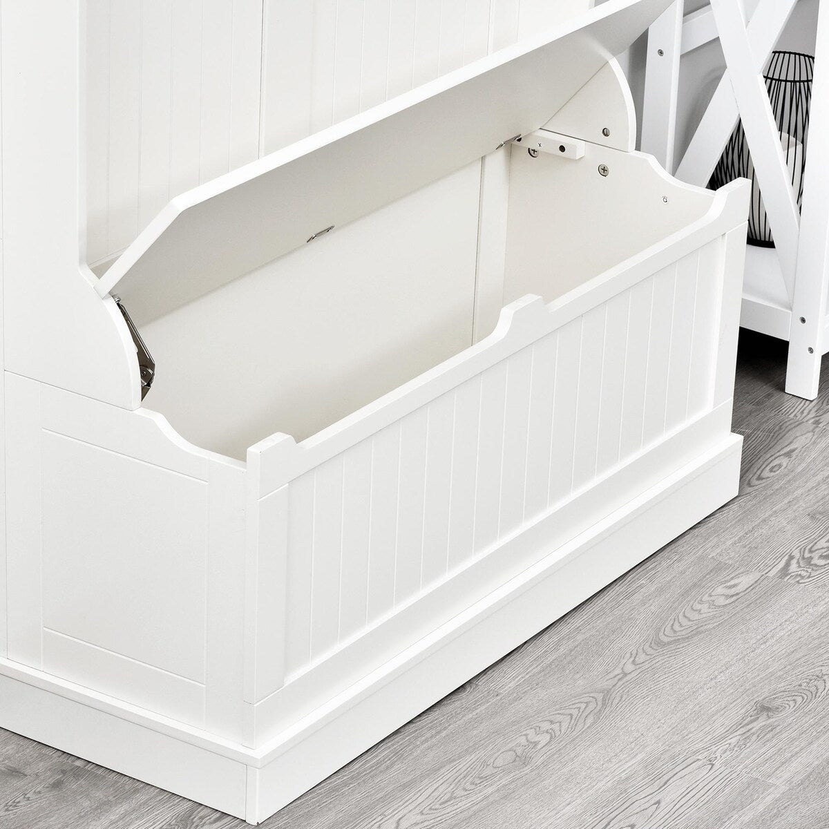 38" 3-in-1 Entryway Hall Tree with Storage Bench, Coat Rack with 4 Hooks, and Shoe Storage