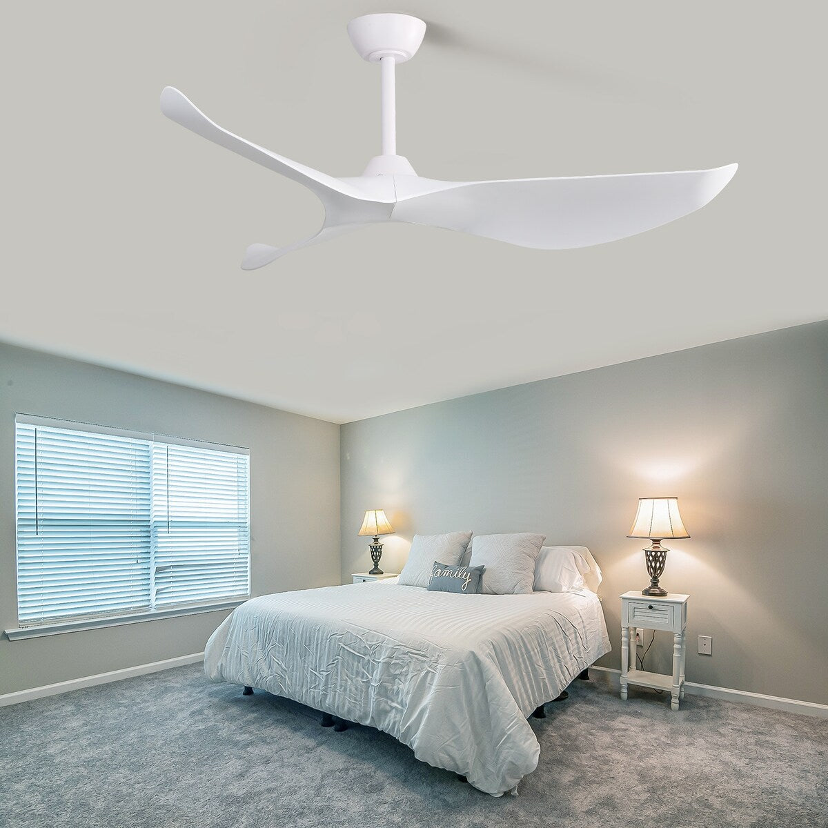 38" Modern Ceiling Fan without Lights, Remote Control and DC Motor - N/A