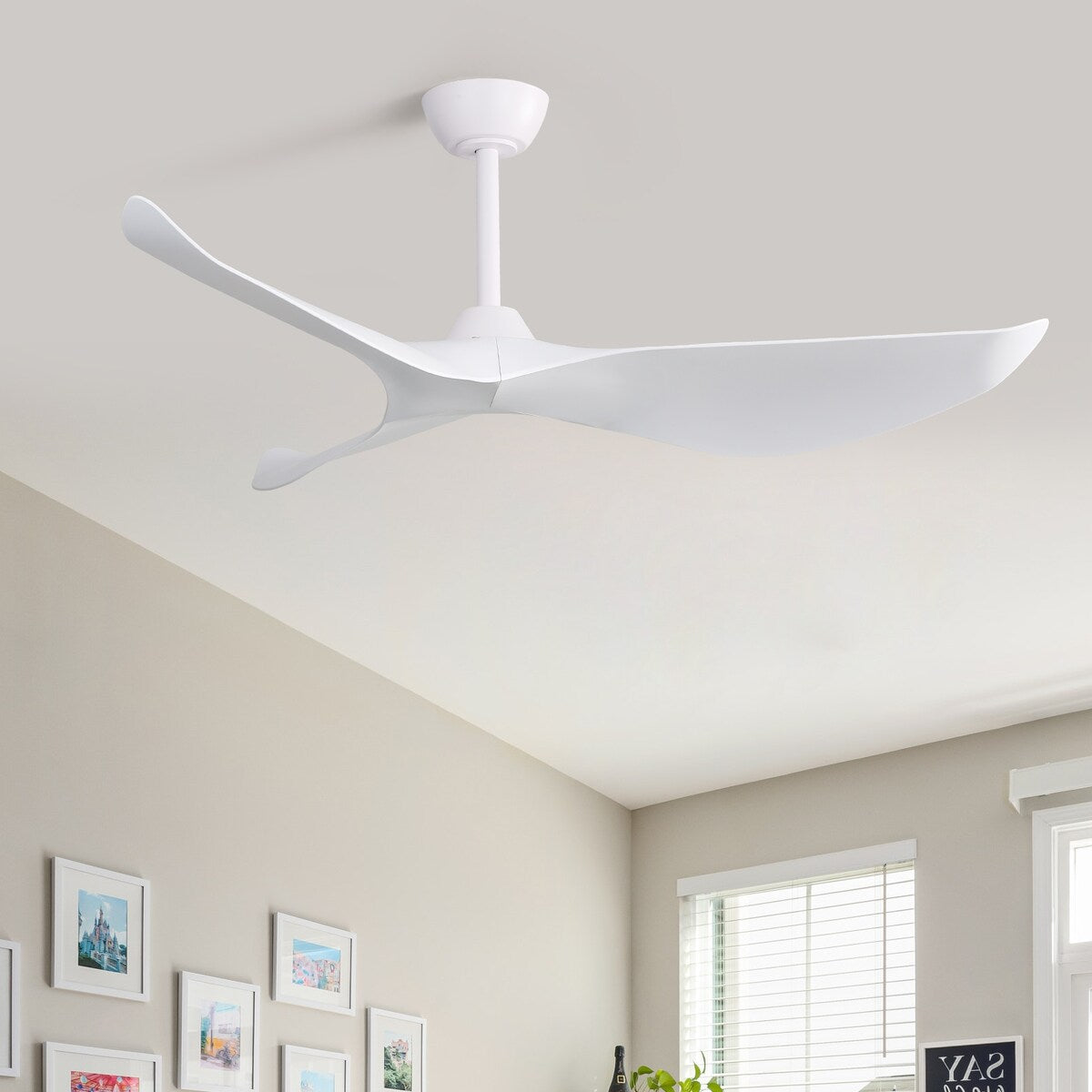 38" Modern Ceiling Fan without Lights, Remote Control and DC Motor - N/A