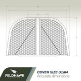 38" x 64" Window Well Cover Powder Coat Black Mesh Steel Well Cover D - Shaped Egress Covering Semi-universal fit.