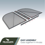 38" x 64" Window Well Cover Powder Coat Black Mesh Steel Well Cover D - Shaped Egress Covering Semi-universal fit.