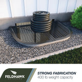38" x 64" Window Well Cover Powder Coat Black Mesh Steel Well Cover D - Shaped Egress Covering Semi-universal fit.