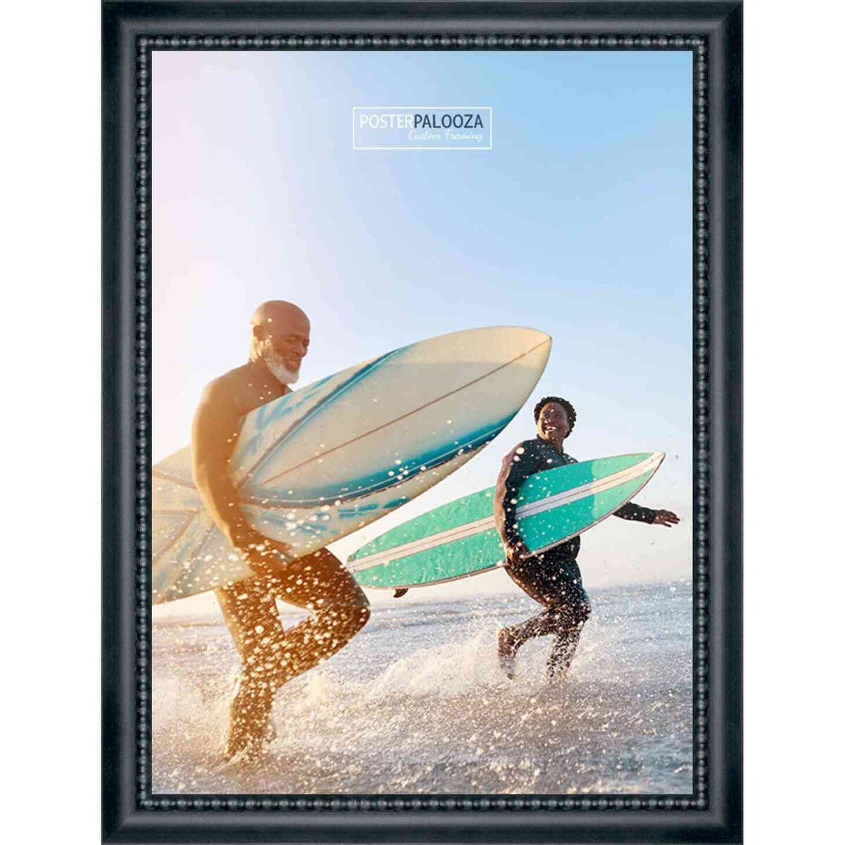38x20 Traditional Black Complete Wood Picture Frame with UV Acrylic, Foam Board Backing, & Hardware