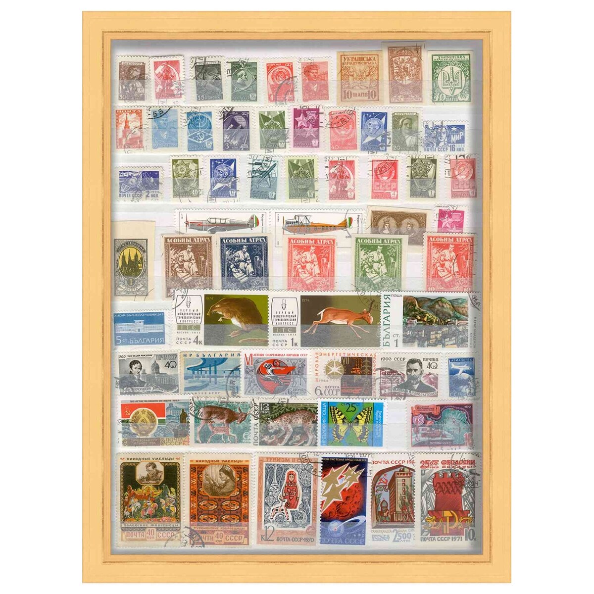 38x26 Gold Shadowbox Frame - Interior Size 38x26 by 1.25 In Deep - Gold Frame Made to Display Items Up To 1.25 In Deep