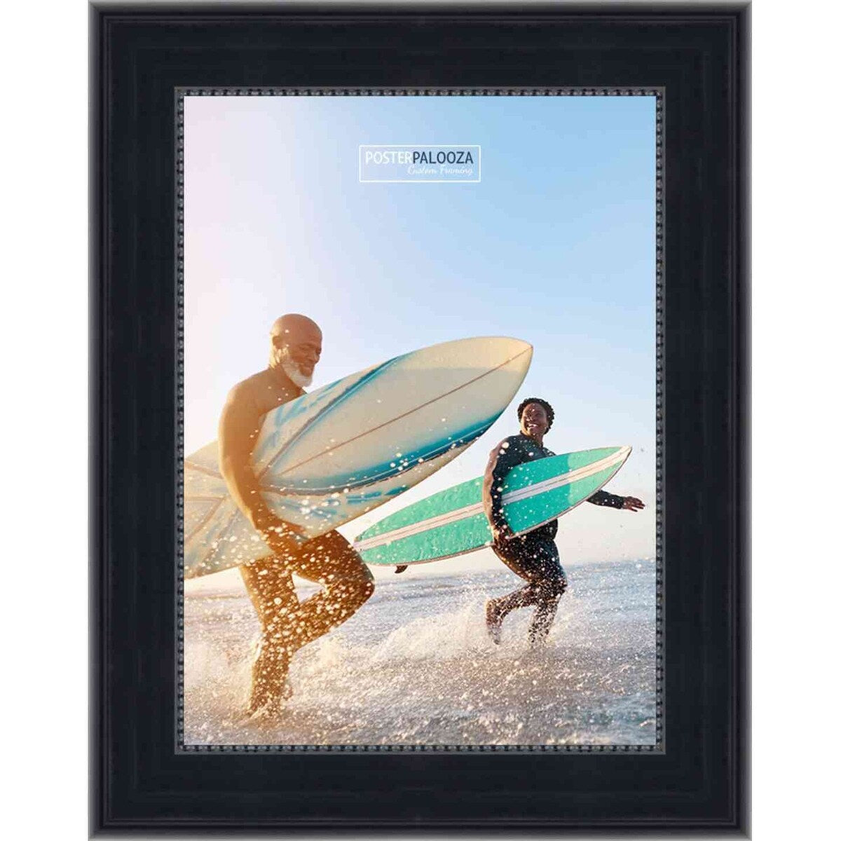 38x26 Traditional Black Complete Wood Picture Frame with UV Acrylic, Foam Board Backing, & Hardware