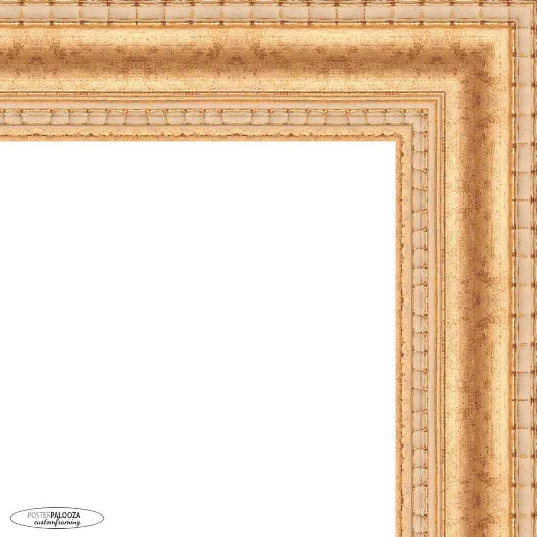 38x26 Traditional Gold Complete Wood Picture Frame with UV Acrylic, Foam Board Backing, & Hardware