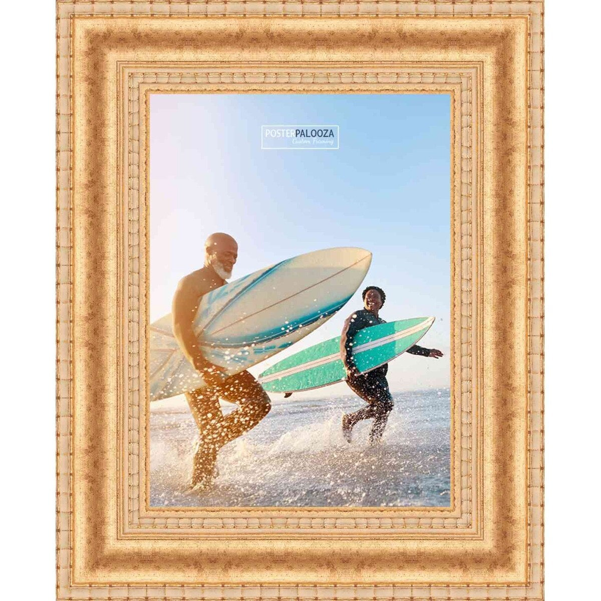 38x26 Traditional Gold Complete Wood Picture Frame with UV Acrylic, Foam Board Backing, & Hardware