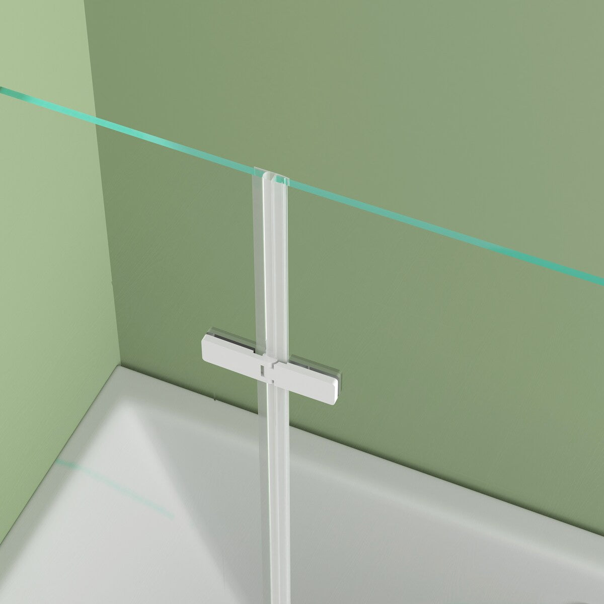 39 in. W x 55 in. H Pivot Tub Door in Matte Black with Clear Tempered Glass