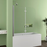 39 in. W x 55 in. H Pivot Tub Door in Matte Black with Clear Tempered Glass