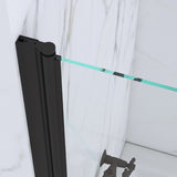39 in. W x 55 in. H Pivot Tub Door in Matte Black with Clear Tempered Glass