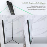 39 in. W x 55 in. H Pivot Tub Door in Matte Black with Clear Tempered Glass